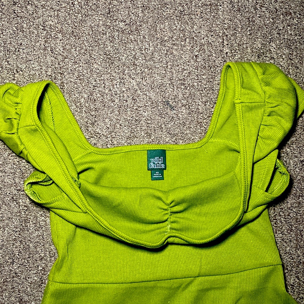 Green heart neckline summer dress - Picture 6 of 6